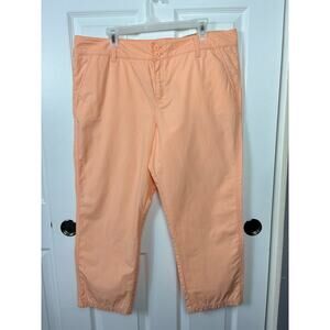 G.H. Bass & Co Capri Pants Women's Light Orange Size 16 NWT Solid Flat Front NWT